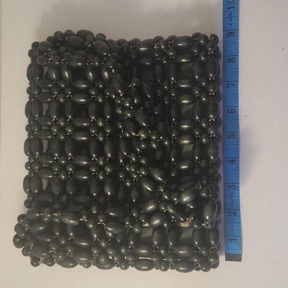 Walborg Vintage Green wood beaded Purse - Picture 1 of 15